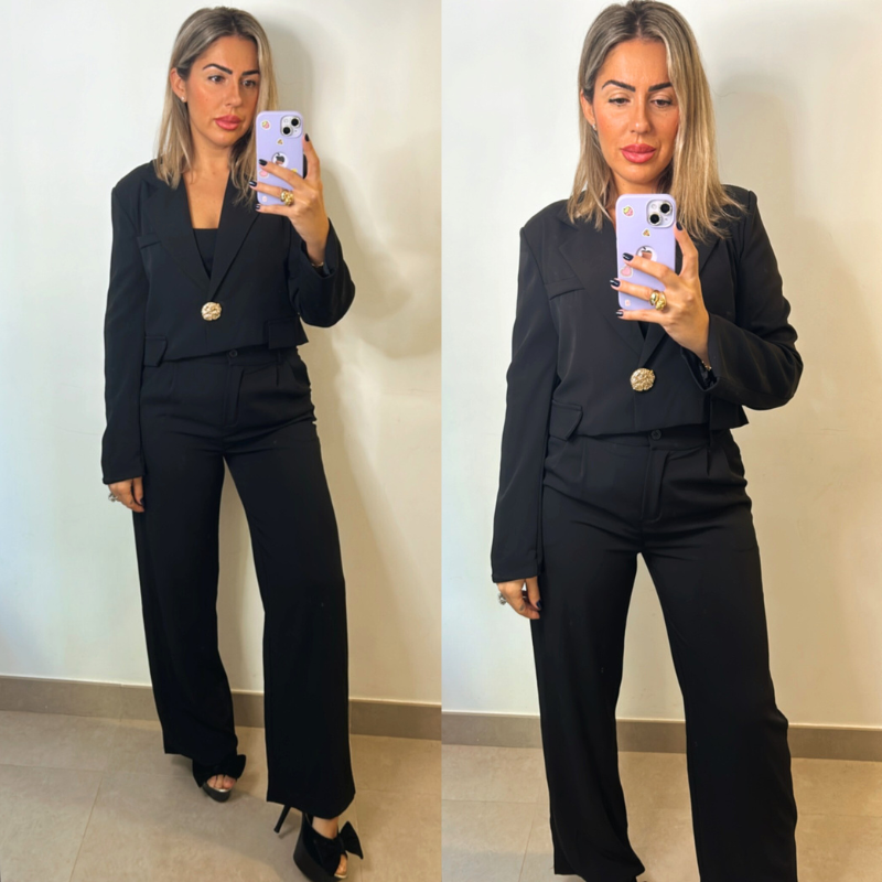 CONJUNTO BLAZER CROPPED - NEGRO CONJUNTO BLAZER CROPPED - NEGRO