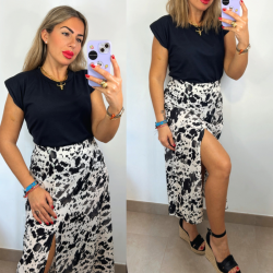 FALDA ABERTURA ESTAMPADA