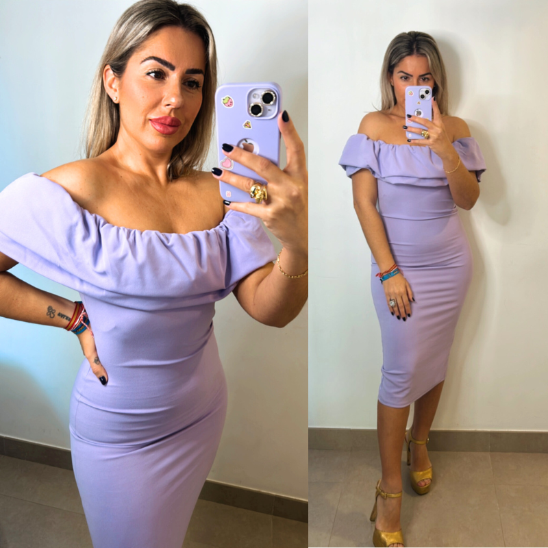 VESTIDO VOLANTE - MALVA