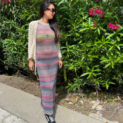 VESTIDO PUNTO - MULTICOLOR