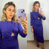 VESTIDO ABERTURA ESCOTE - MORADO VESTIDO ABERTURA ESCOTE - MORADO