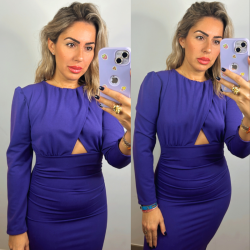 VESTIDO ABERTURA ESCOTE - MORADO